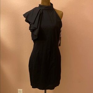 LULUS Elegant Black One-Shoulder Dress